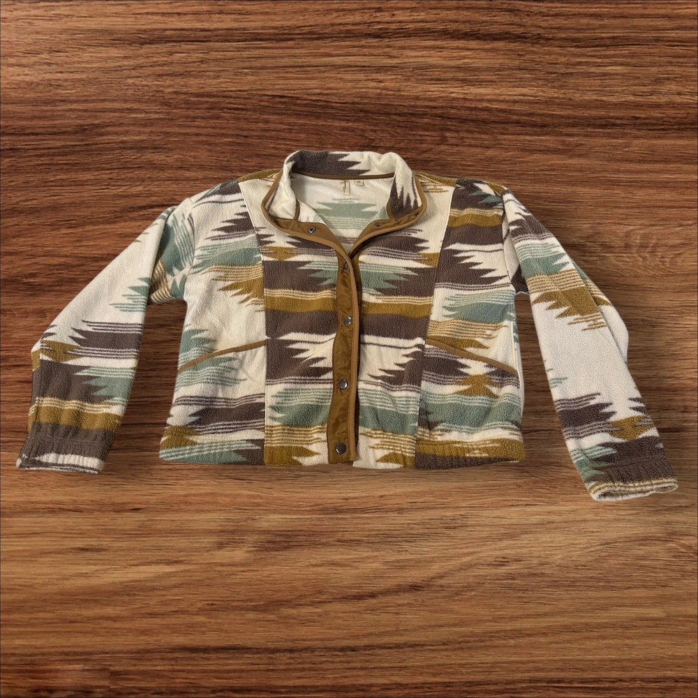 Young Hearts Run Free‎ Fleece Aztec Southwestern Print Jacket Women's M
